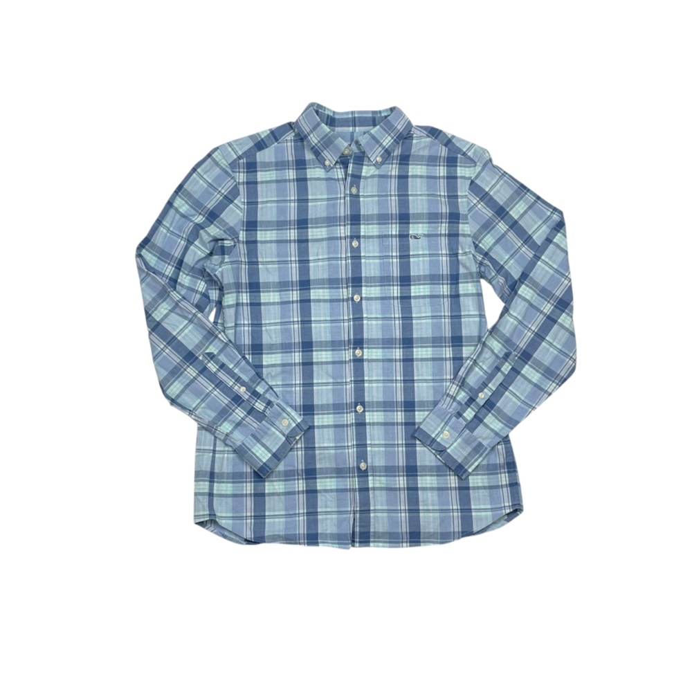 Vineyard Vines Blue Plaid Flannel Button Up Shirt